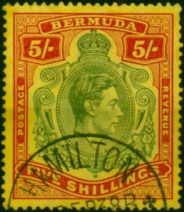 Bermuda 1938 5s Green & Red-Yellow SG118 Fine Used