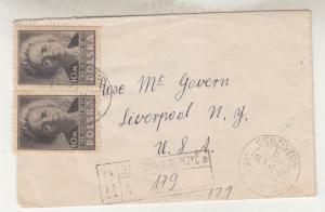 POLAND, 1948 Registered cover, Marie Curie 10zt.(2), Szedziskow to USA.