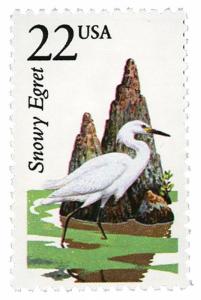 1987 22c Snowy Egret, North American Wildlife Scott 2321 Mint F/VF NH