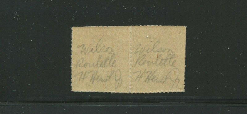 532 Var Washington Offset Imperf Pair 2 Stamps WILSON ROULETTE SIGN HERMAN HERST