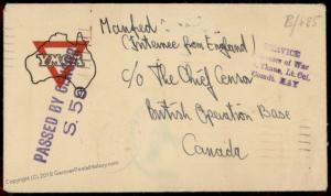 Australia Canada Germany WWII Airmail POW Internee Camp Kriegsgefangen Lag 80954