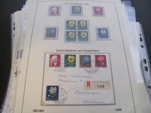 SWITZERLAND USED STAMPS & COVERS COLL. ON PAGES 1930-2005 $2K-$3K CAT. XF (191)