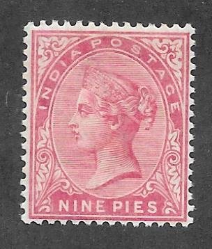 India Scott 37 Mint NH 9p Queen Victoria 2018 CV $1.10++