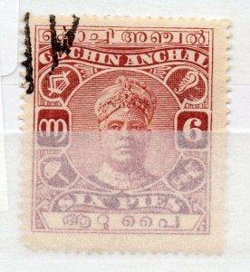 India Cochin 1916-30 Early Issue Fine Used 6p. NW-15760