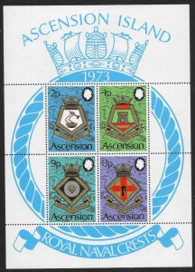 ASCENSION SGMS170 1973 NAVAL CRESTS MNH