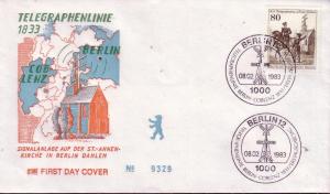 Berlin FDC Sc# 9N484 First Telegraph Line L88