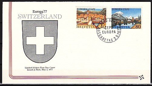 Switzerland, Scott cat. 627-628. Europa-Views issue. First day cover. ^