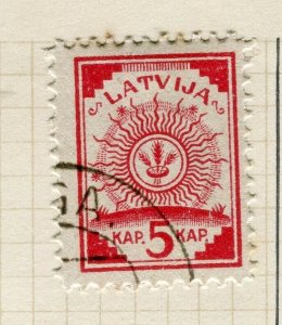 LATVIA; 1918 early Perf first issue used hinged 5k. value