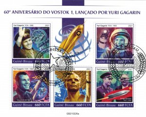 GUINEA-BISSAU 2021 - Vostok 1 , Gagarin/ complete set (sheet+block) - 2 scans