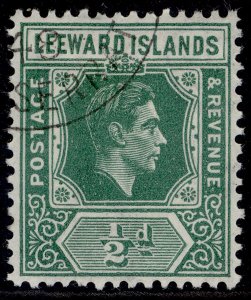 LEEWARD ISLANDS GVI SG96, ½d emerald, FINE USED.