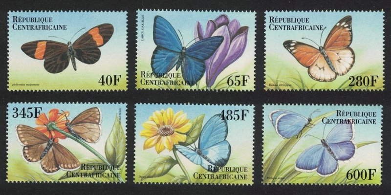 Central African Rep. Butterflies 6v 2000 MNH MI#2349-2354