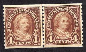 601 Mint,OG,NH... Line Pair... SCV $55.00