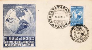 BRAZIL 1956 FIRST DAY COVER 884
