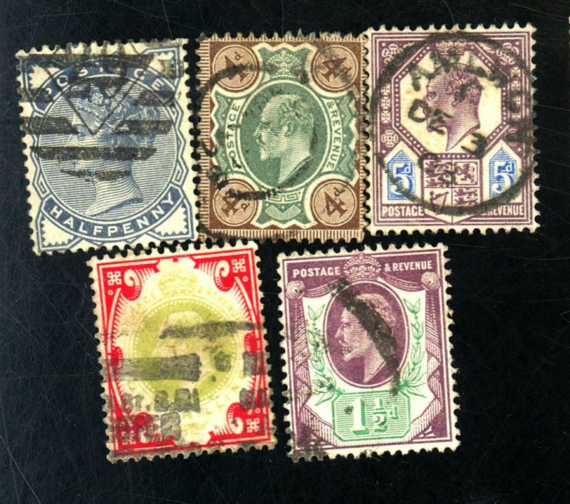 GREAT BRITAIN #98 112 116 118 138 USED FVF Cat $85