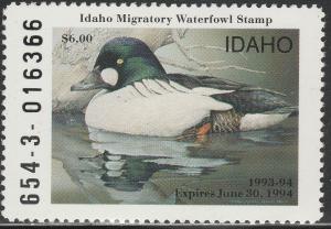 U.S.-IDAHO 8, STATE DUCK HUNTING PERMIT STAMP. MINT, NH. VF