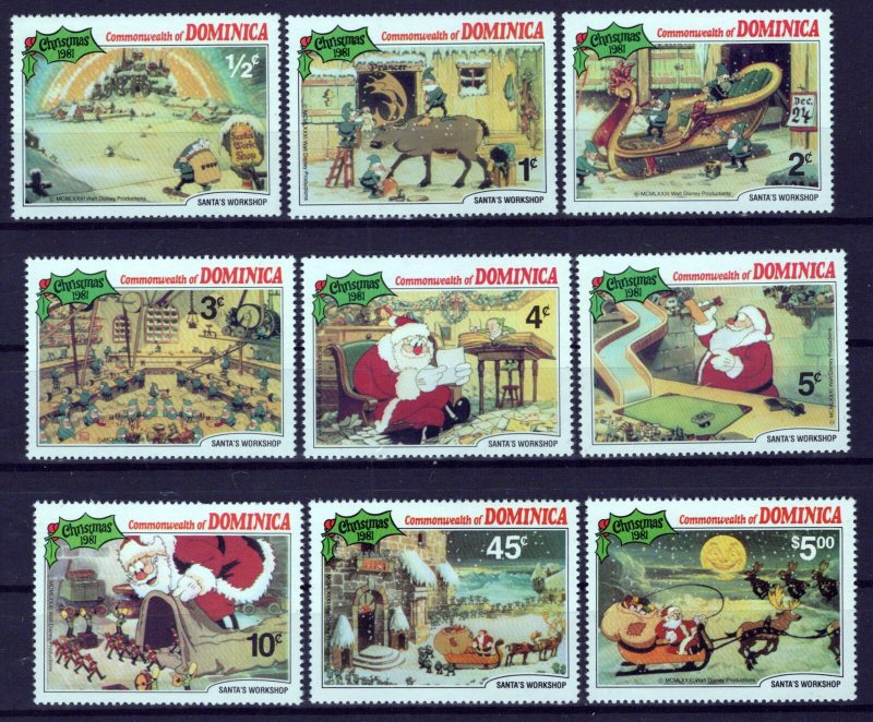 Dominica 706-714 MNH Disney Christmas Santa's Workshop ZAYIX 0701S0096