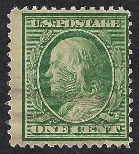 United States #331` 1¢ Benjamin Franklin (1908-09). Green. VG. Used