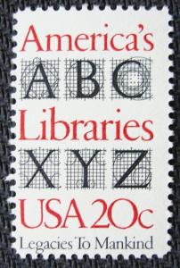 US #2015 MNH Single America's Libraries SCV $.40 L10