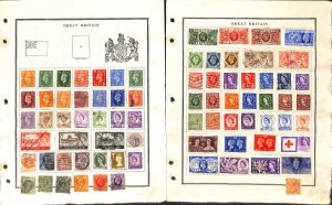 Great Britain & Greece Stamp Collection on 26 Album Pages, 1880-1980 (BL)