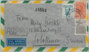 81456 - BRAZIL - POSTAL HISTORY - REGISTERED COVER to SWITZERLAND 1949-