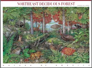 US 3899 - MNH - 37¢; Pane of 10.  NE Deciduous Forest. FREE SHIPPING!!