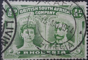 Rhodesia Double Head ½d with KAFUE (DC) postmark