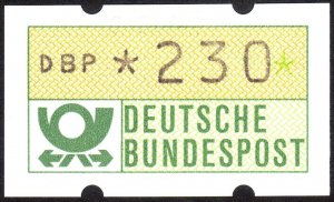 1981, Germany, 230pf ATM label, MNH, Mi ATM1