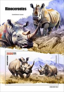 GUINEA BISSAU 2023 RHINOCEROS SET OF TWO S/SHEETS MINT NEVER HINGED