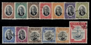 GRENADA GVI SG172-184, 1951 complete set, VFU. Cat £25.