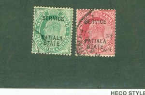 PATIALA INDIAN STATE O27-28 USED BIN $1.00