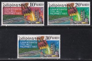 Philippines # 1051-1053, Integrated Steel Mill, NH, 1/2 Cat