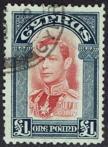 CYPRUS 1938 KGVI £1 USED