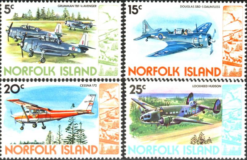 Norfolk Island 1980 SG240-243 Airplanes MNH