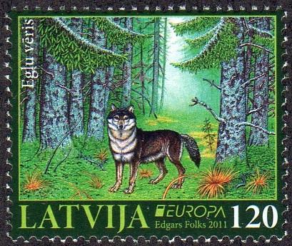 Latvia 780 - Mint-NH - 120s Wolf / Europa (2011) (cv $4.00)