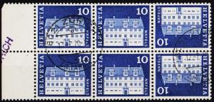 Switzerland.1964 10c(Block of 6) S.G.699 Fine Used