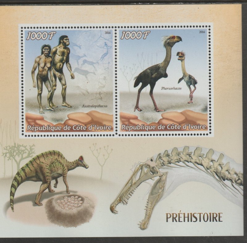 DINOSAURS sheet containing two values mnh