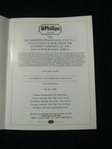 PHILLIPS AUCTION CATALOGUE 1988 MAIL WESTERN CAMPAIGN EAST AFRICA 'PENNYCUICK'