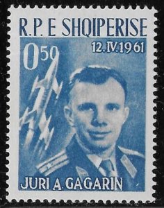 Albania 0.50q blue Yuri A. Gagarin & Vostok I Space issue of 1962, Scott 604 MNH