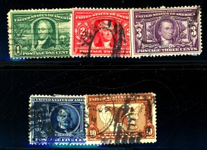 U.S. #323-327 USED SET