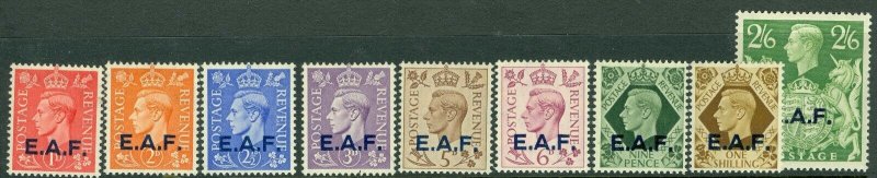 SG S1/9 British occupation of italian colonies 1943 set of 9 values, pristine...