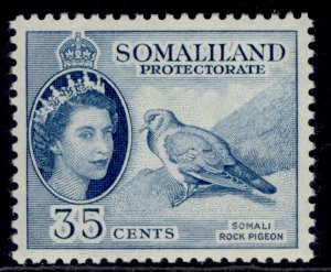 SOMALILAND PROTECTORATE QEII SG142, 35c blue, M MINT.