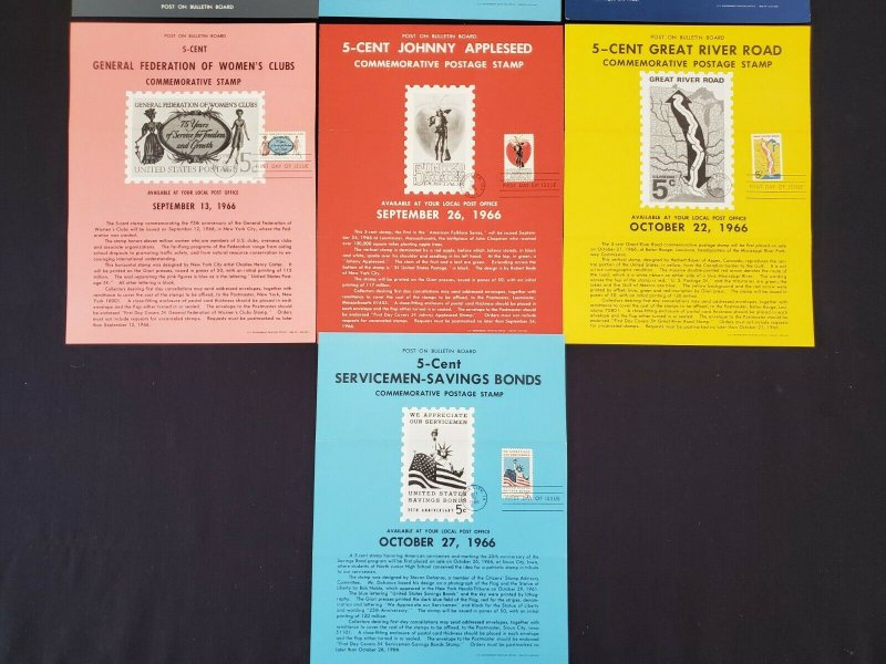 1964,65,66 Vintage USPS Bulletin Board Poster Folded w/ FDI Cancel Lot of 10 (3)