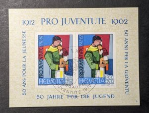 Switzerland #B323 Pro Juventute 1962 souvenir sheet CTO/with gum