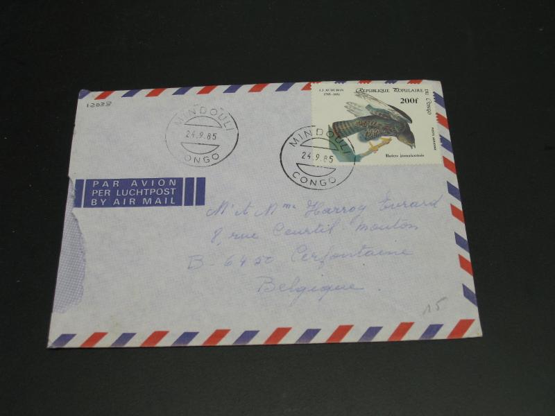 Congo 1985 airmail cover to belgium *12038