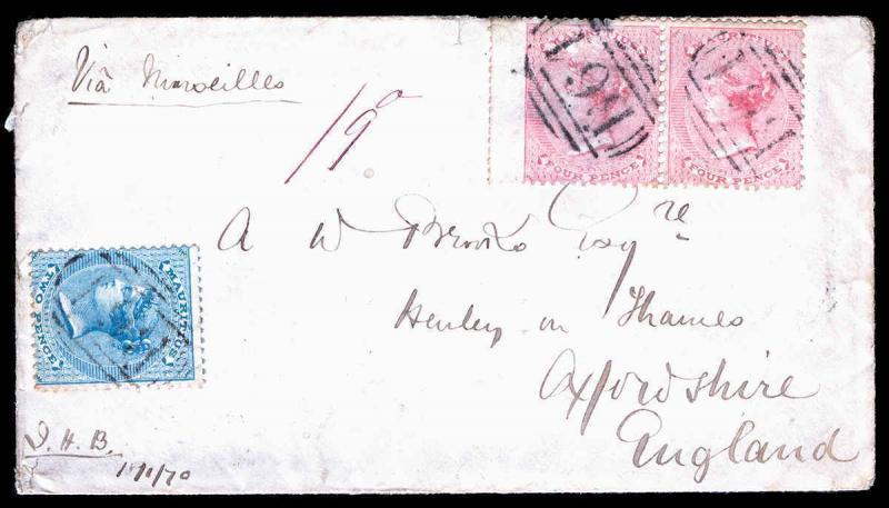 Mauritius / Used in the Seychelles Scott A15-A17 Gibbons Z17-Z20 on Cover