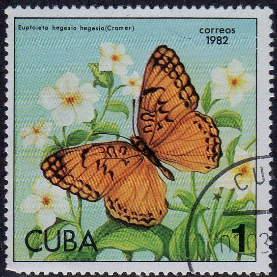 Cuba 2478 - Used - 1c Mexican Fritillary Butterfly  (1982)