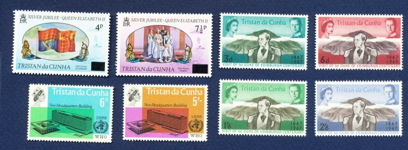 TRISTAN DA CUNHA - # 99-100 & 109-112 & others  - VFMNH - WHO, prince alfred