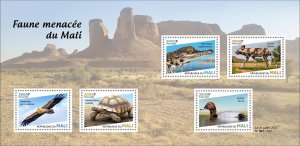 MALI 2023 M/S 5V - FAUNA TURTLES BIRDS EAGLE DUCKS DUCK CROCODILE DOGS DOG - MNH-