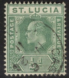 ST.LUCIA SG65 1907 ½d GREEN FINE USED
