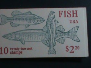 UNITED STATES-1986-SC#2209a  FISH COMPLETE BOOKLET OF 10 STAMPS-MNH -VERY FINE